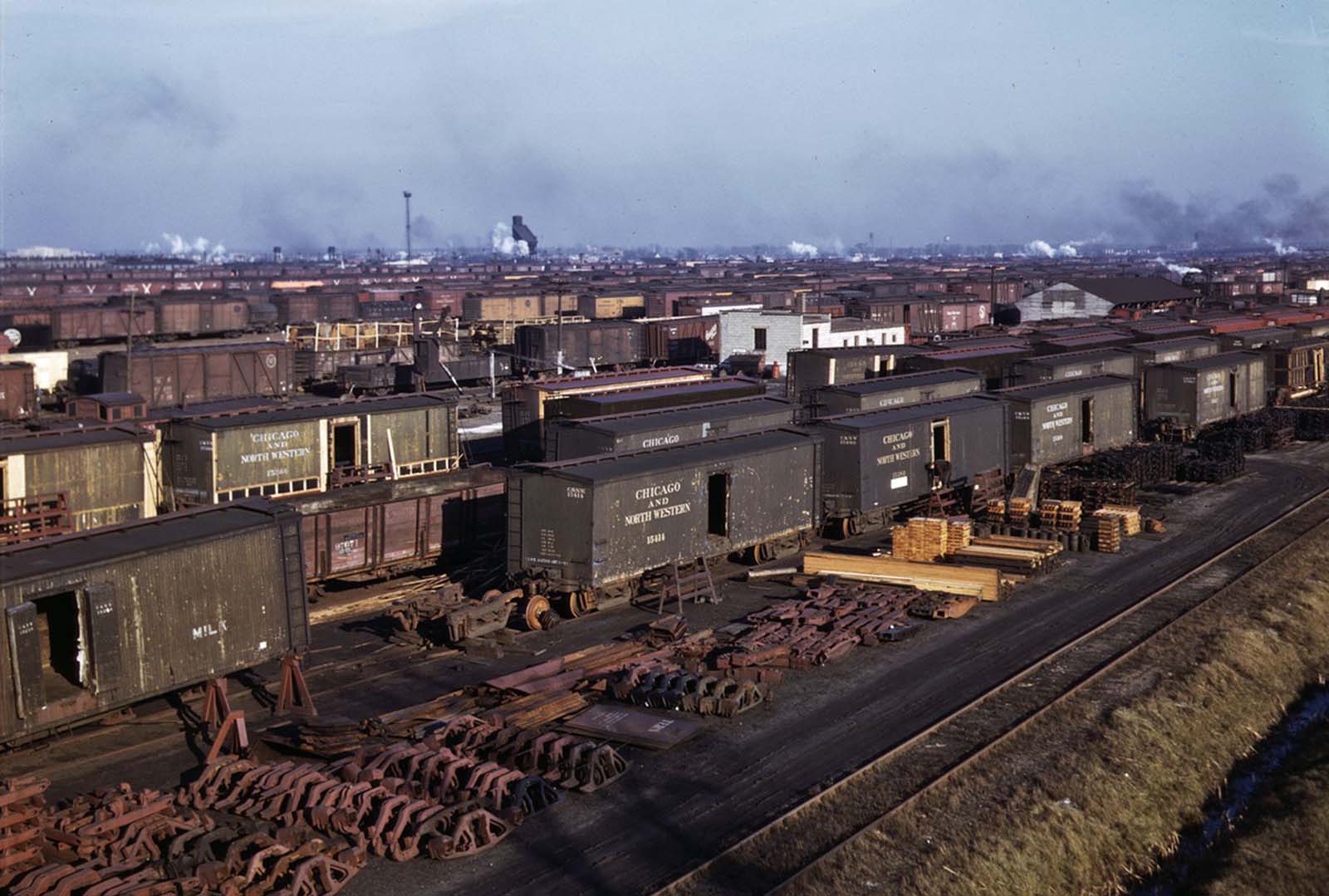 chicago rail yards color vintage photographs