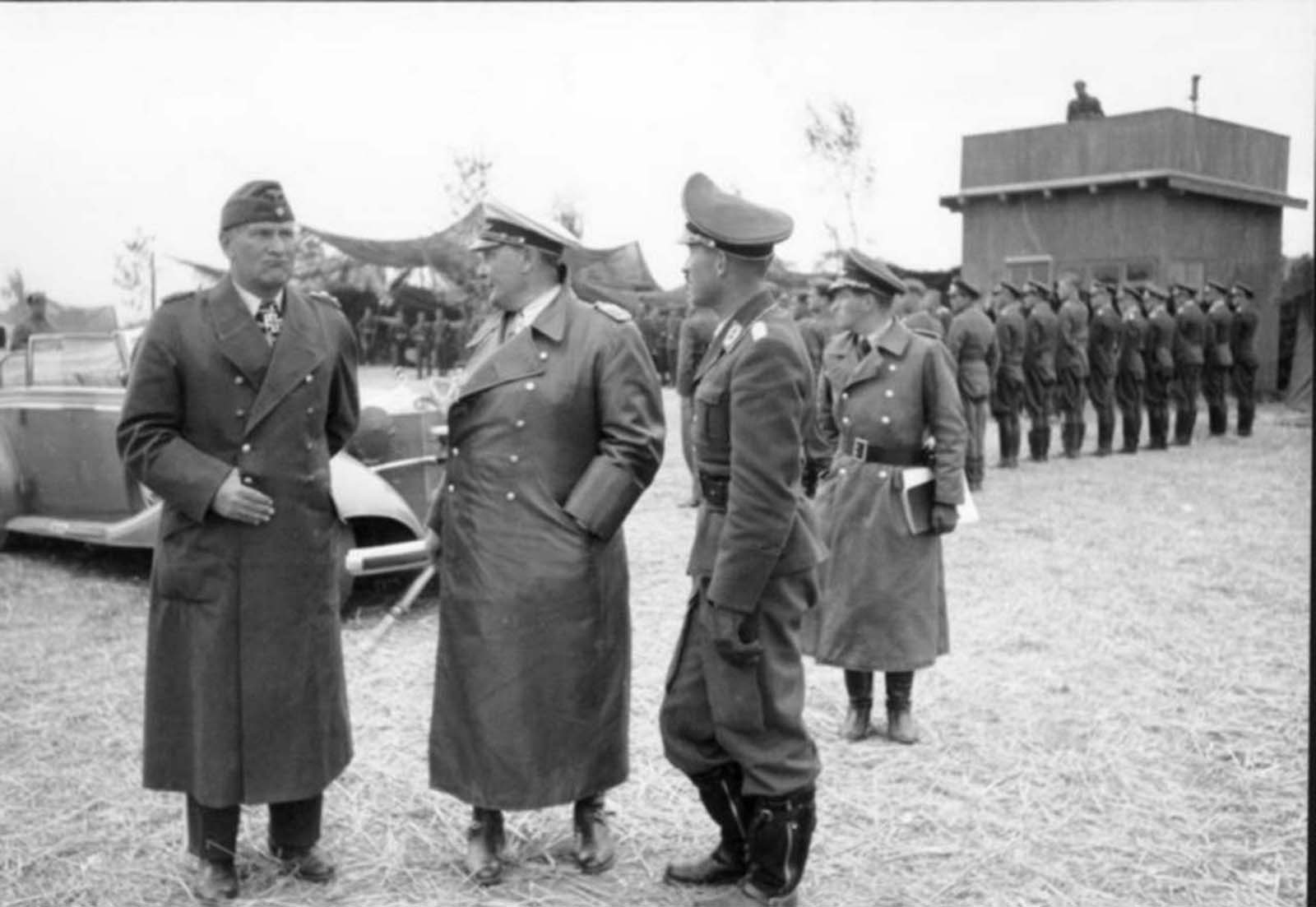 The Reichsmarschall with Galland (right) during an inspection tour in France during the Battle of Britain. Galland was one of the very few guys who could act normally and make sarcastic remarks to the fat man - 
