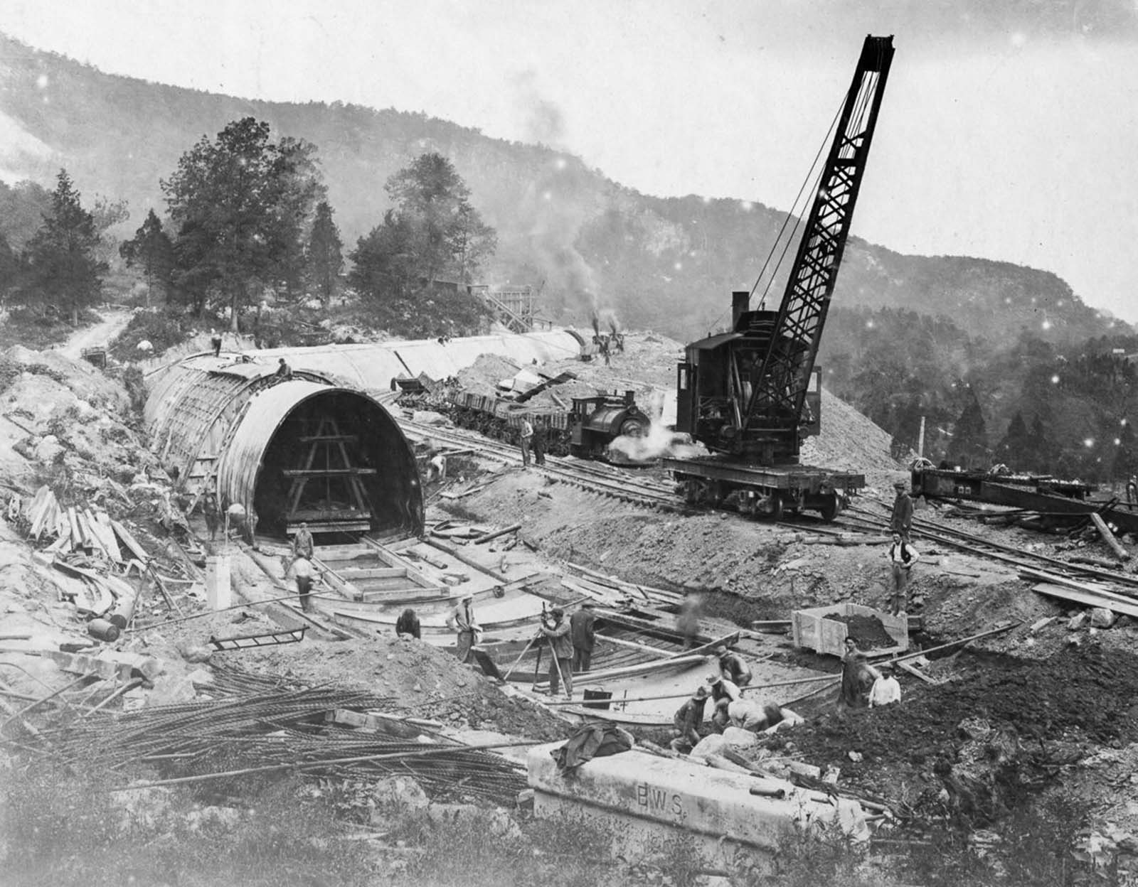 building new york water supply photographs