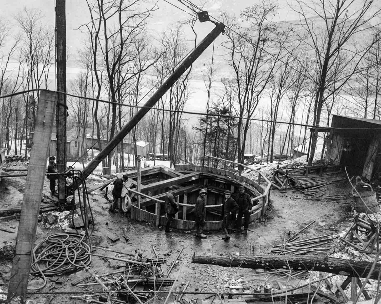 building new york water supply photographs