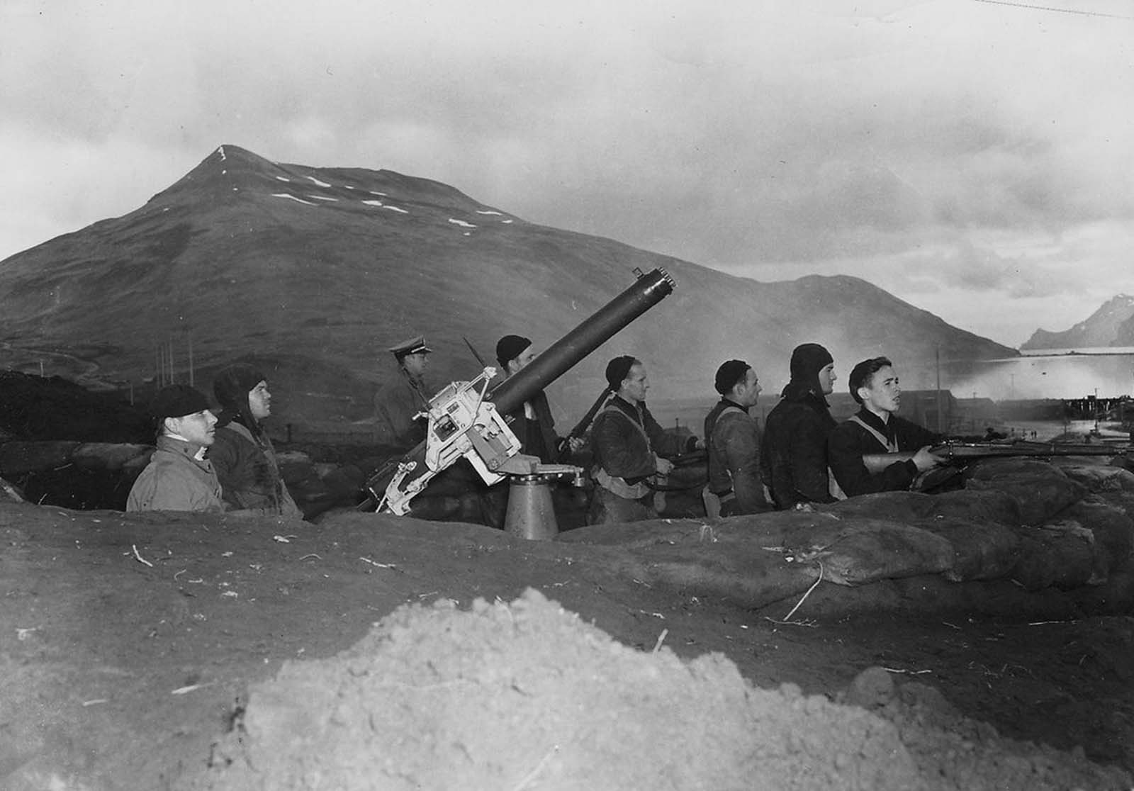 Defending Dutch Harbor, Alaska during the Japanese air attacks of June 3-4, 1942.