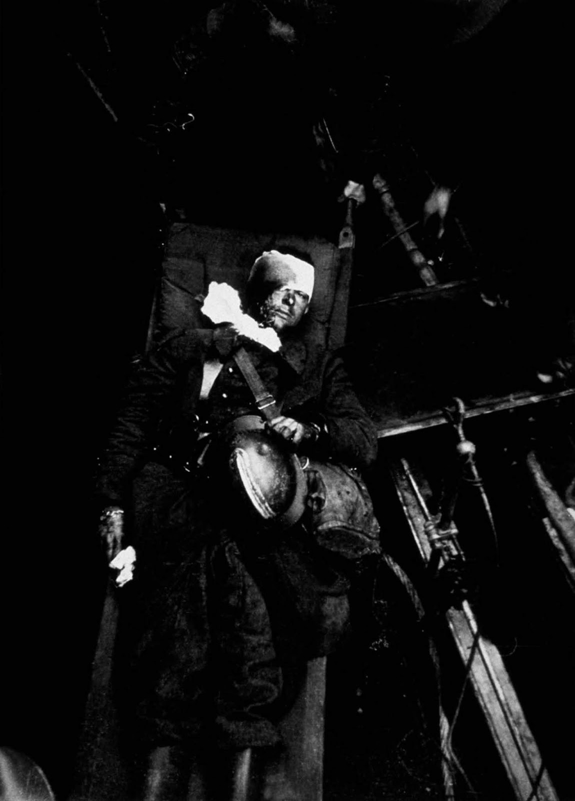 A wounded Frenchman arrives at Dover after being evacuated from Dunkirk.