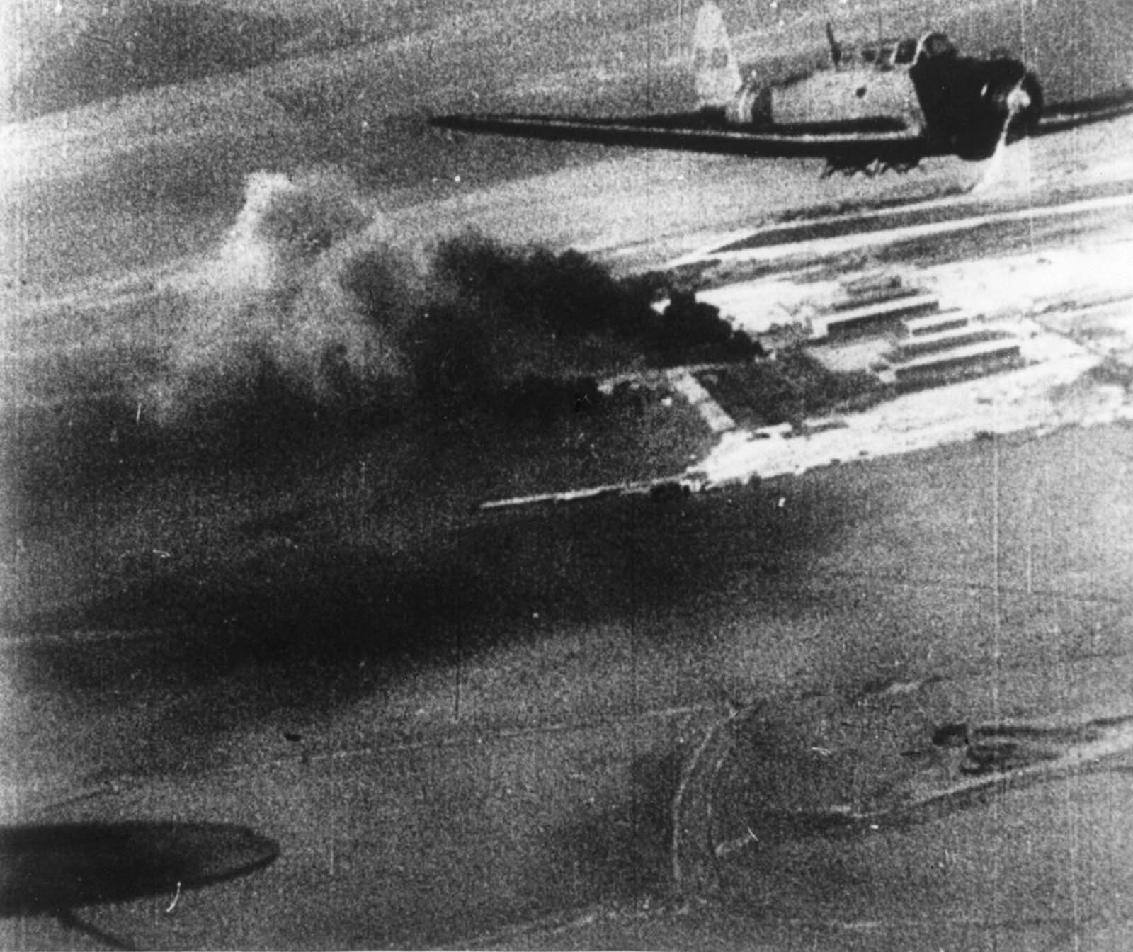 Aerial view of the attack.