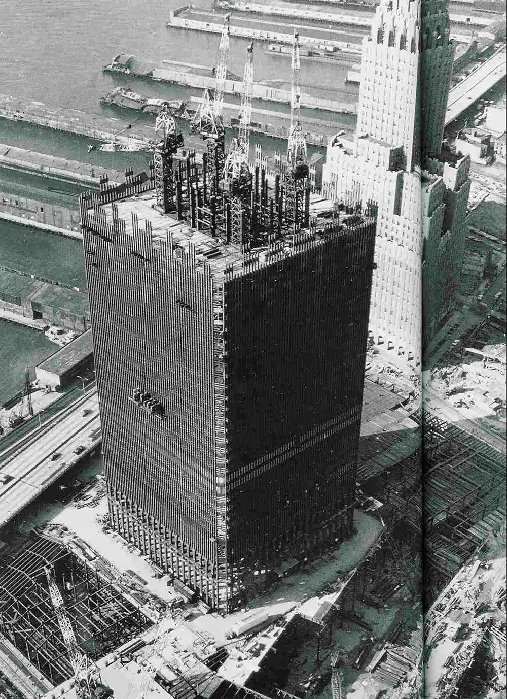 twin towers construction photographs