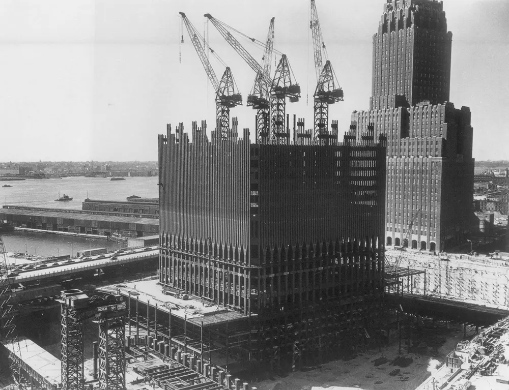 twin towers construction photographs