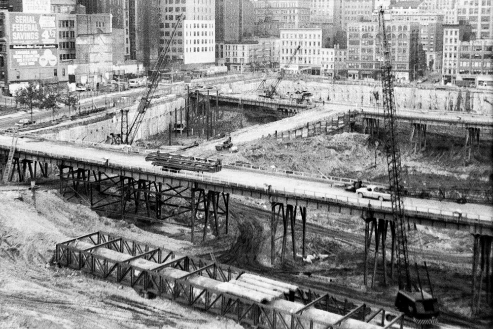 twin towers construction photographs