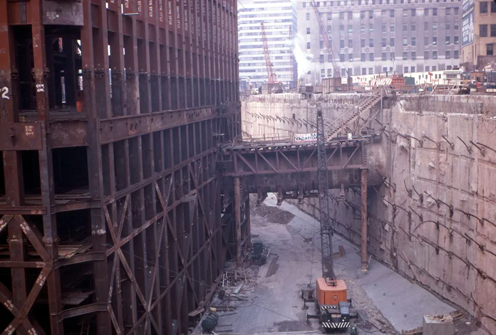twin towers construction photographs