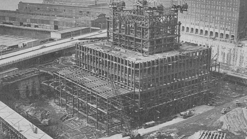 twin towers construction photographs