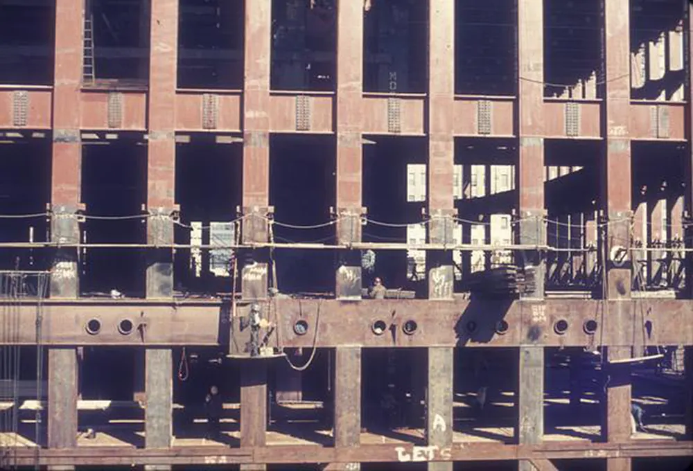 twin towers construction photographs