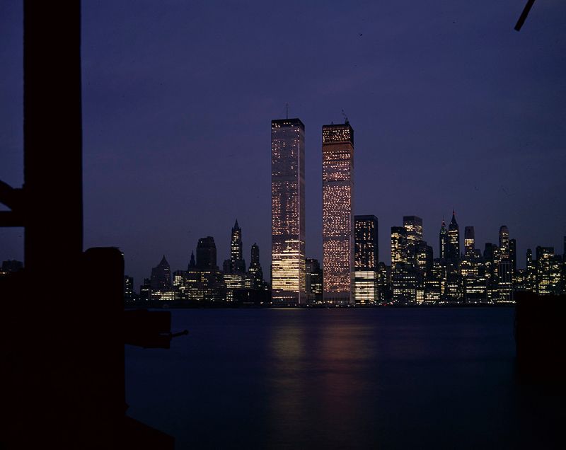 twin towers construction photographs