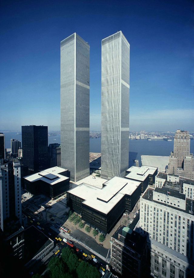 twin towers construction photographs
