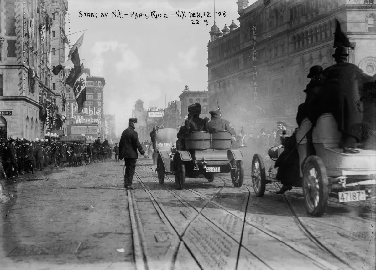 new york paris auto race photos 1908