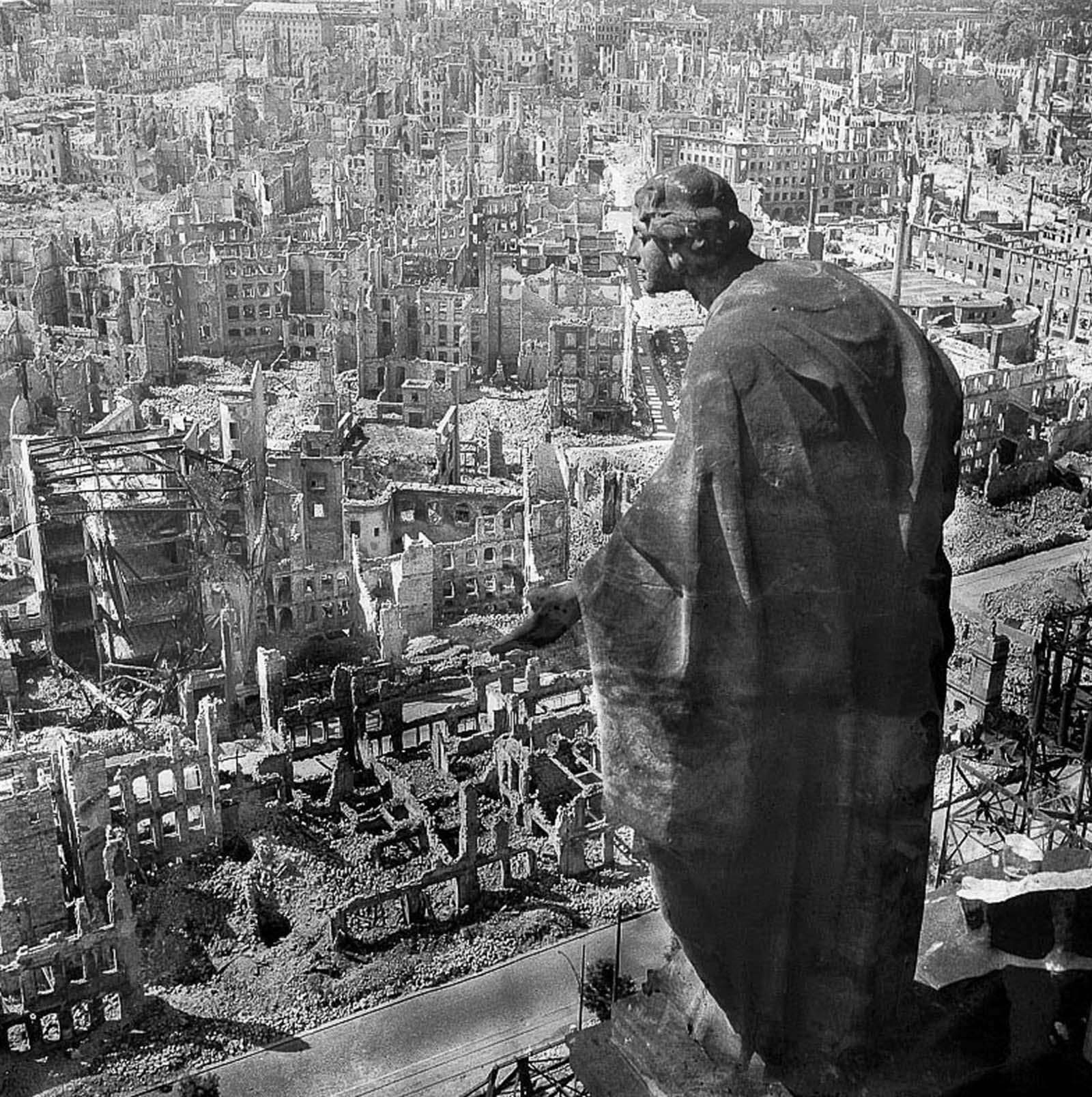 The destroyed city as seen from city hall. 1945.
