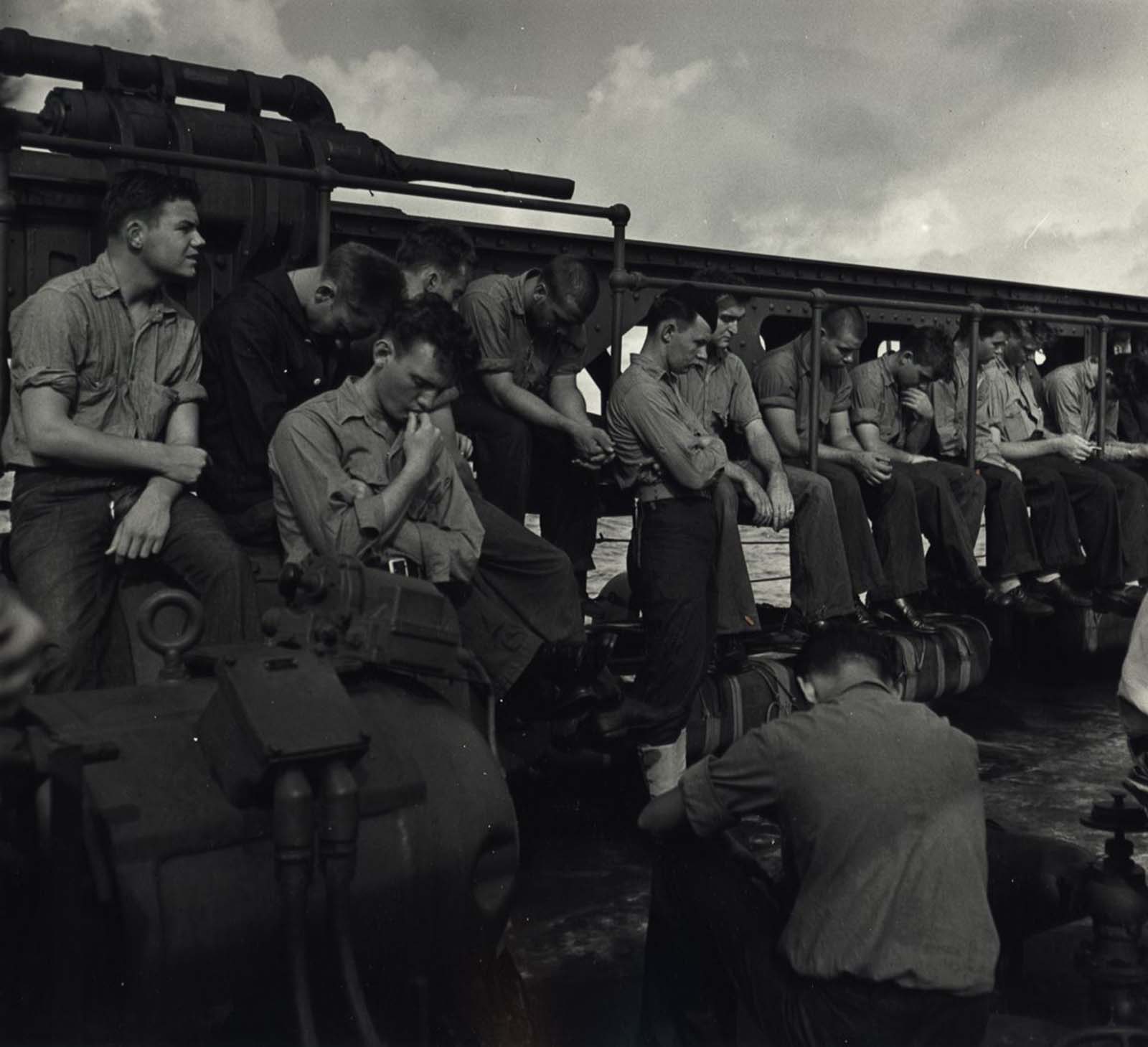 Sailors Aboard U.S.S. Yorktown, c. 1943.