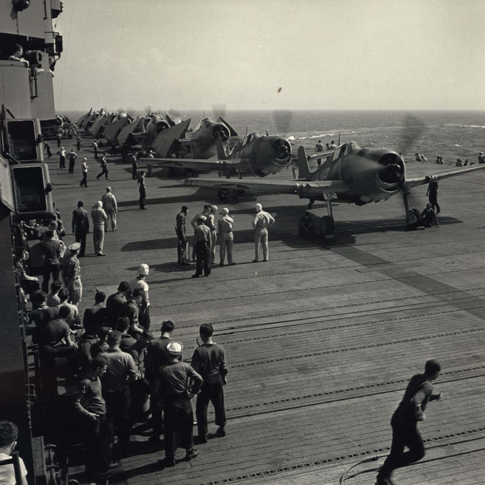 Aircraft Taking Off of Carrier, c. 1943.