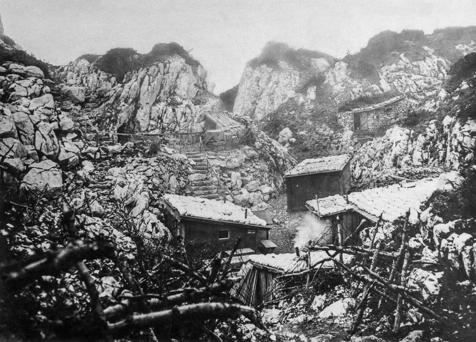 Austro-Hungarian troop shelters. 1916.