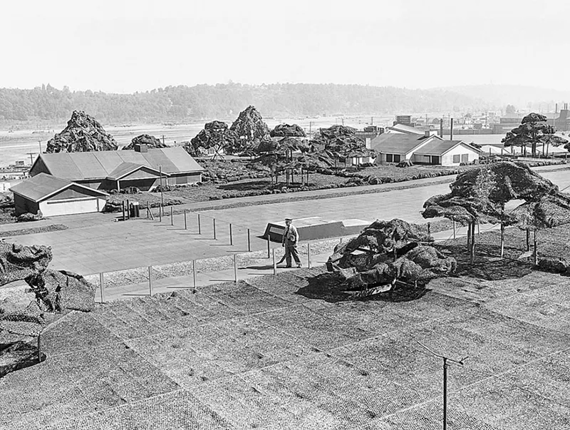 Boeing fake rooftop town
