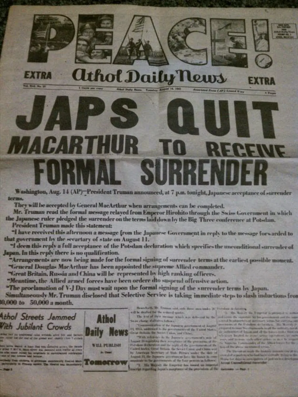Japanese surrender ceremony photos