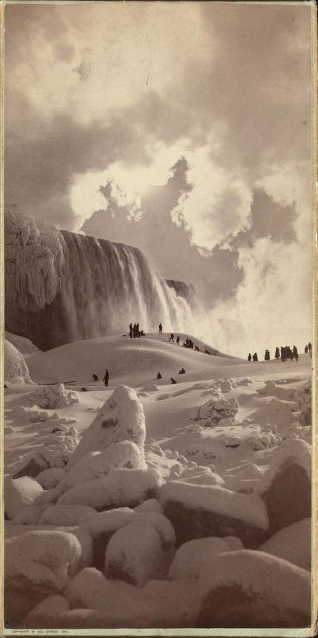 frozen Niagara Falls old photos