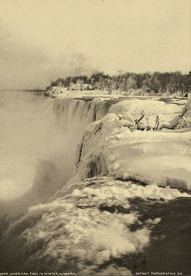 frozen Niagara Falls old photos