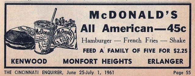 McDonalds old photos original menu advertisements