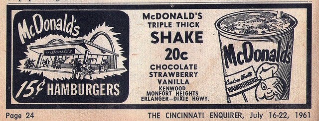 McDonalds old photos original menu advertisements
