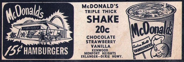 McDonalds old photos original menu advertisements