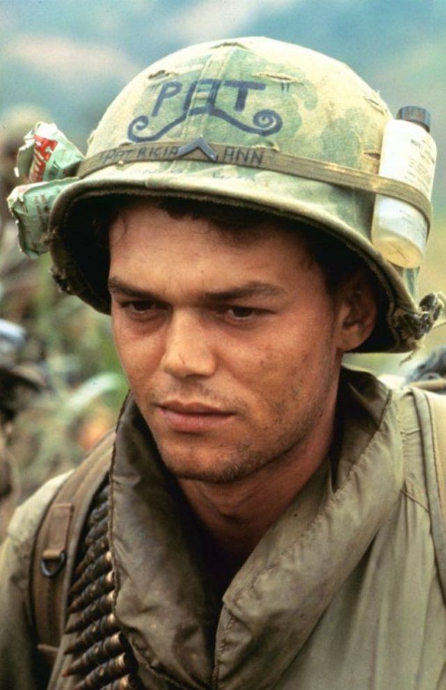 Graffiti on Soldiers Helmets Vietnam War