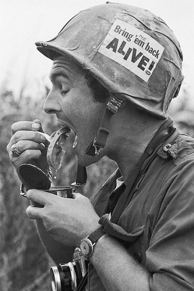 Graffiti on Soldiers Helmets Vietnam War