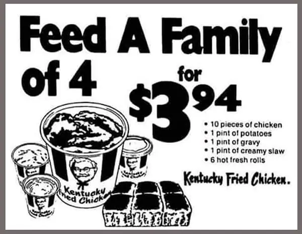 KFC Vintage Menus and Ads Old Photos
