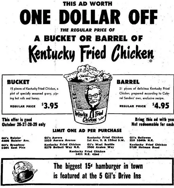 KFC Vintage Menus and Ads Old Photos
