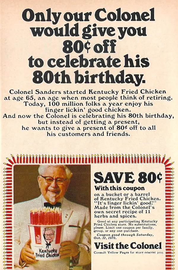 KFC Vintage Menus and Ads Old Photos