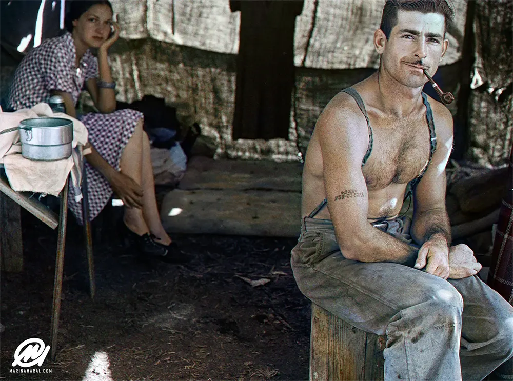 The Iconic Unemployed Worker with a Social Security Tattoo: The Story Behind One of the Most Striking Photos of the Great Depression