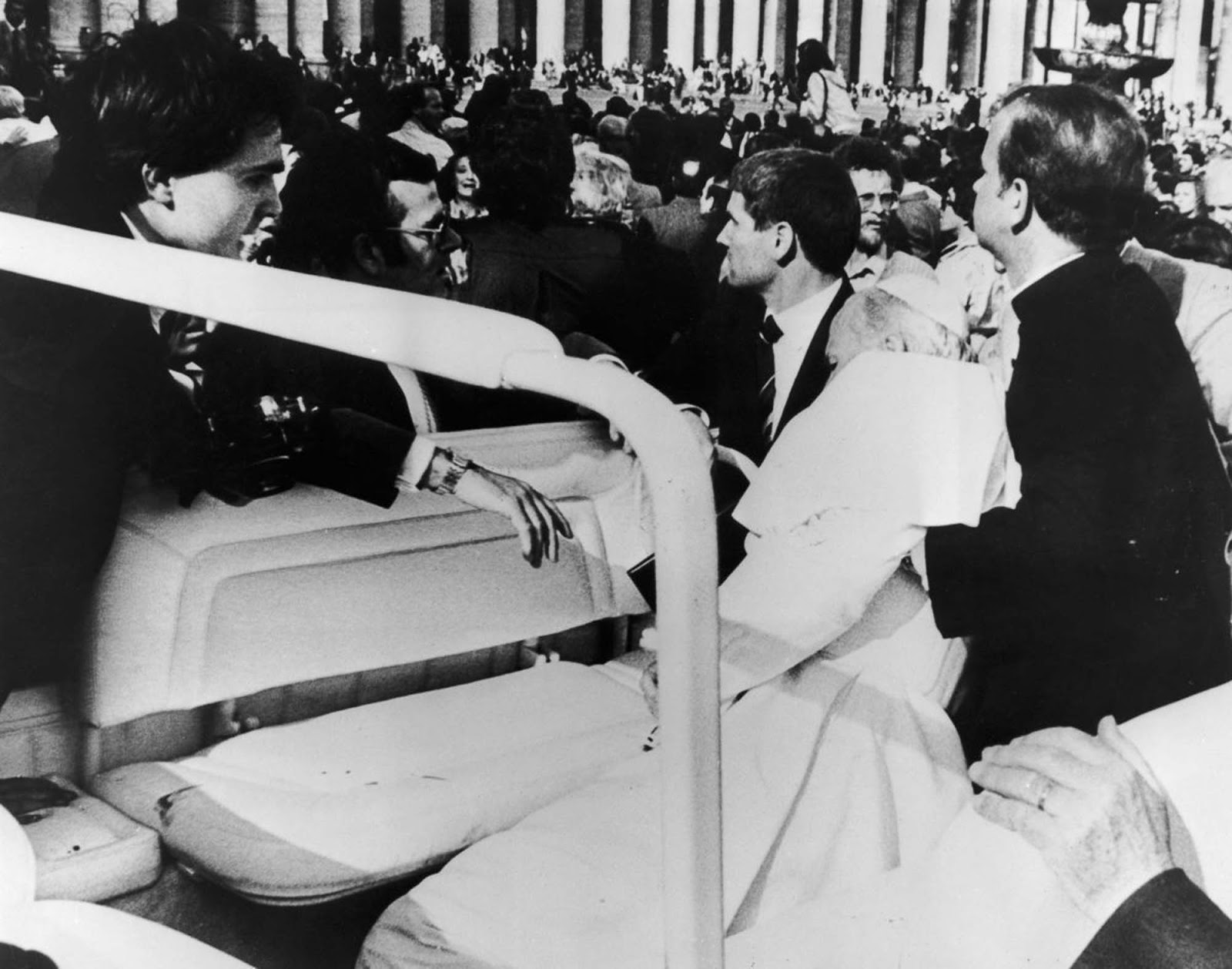 Pope John Paul II shot down.