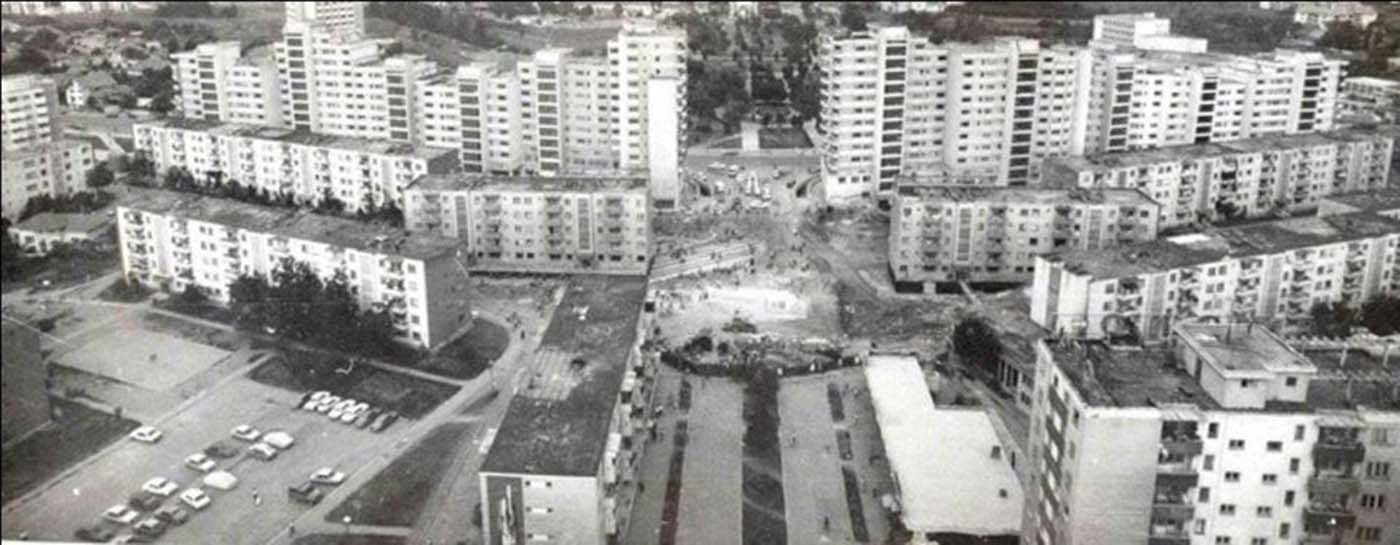 One half was moved on the right side of the boulevard, the other one on the left.