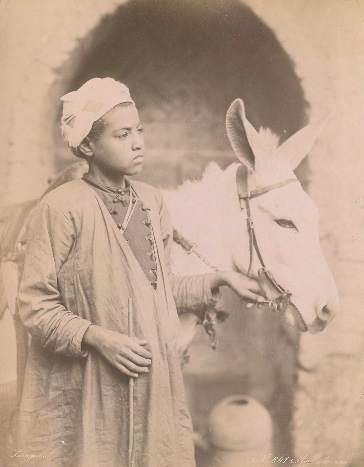 Young boy with donkey.
