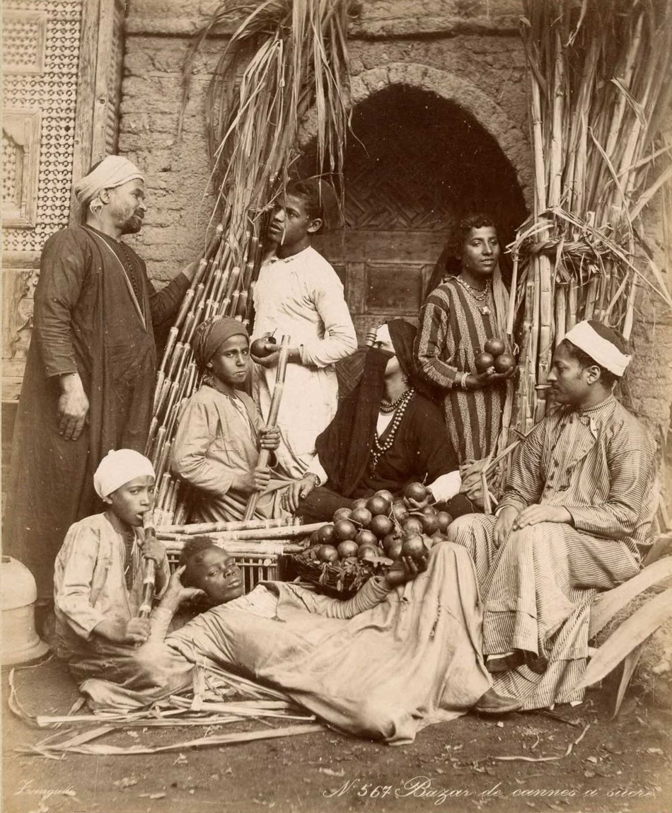 Vendors in a bazaar.