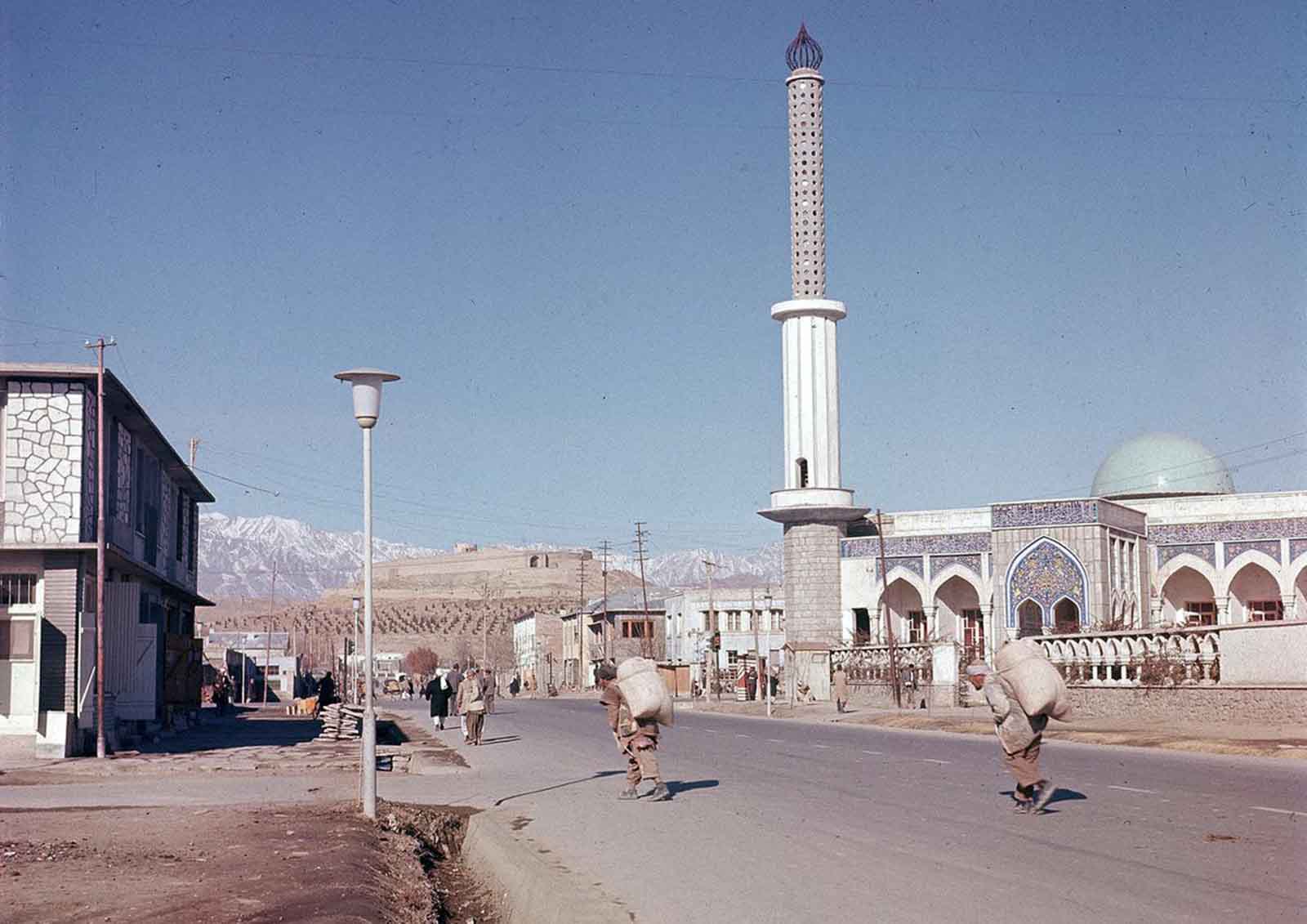 A view of one of the new mosques erected in the suburb of Kabul, in November of 1961.
