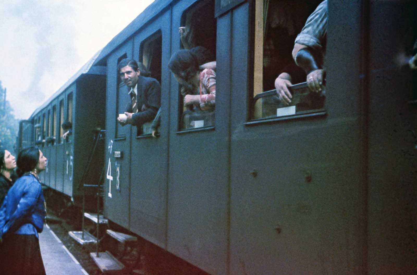 Sinti board the train that will take them to a concentration camp in Poland. May 22, 1940.