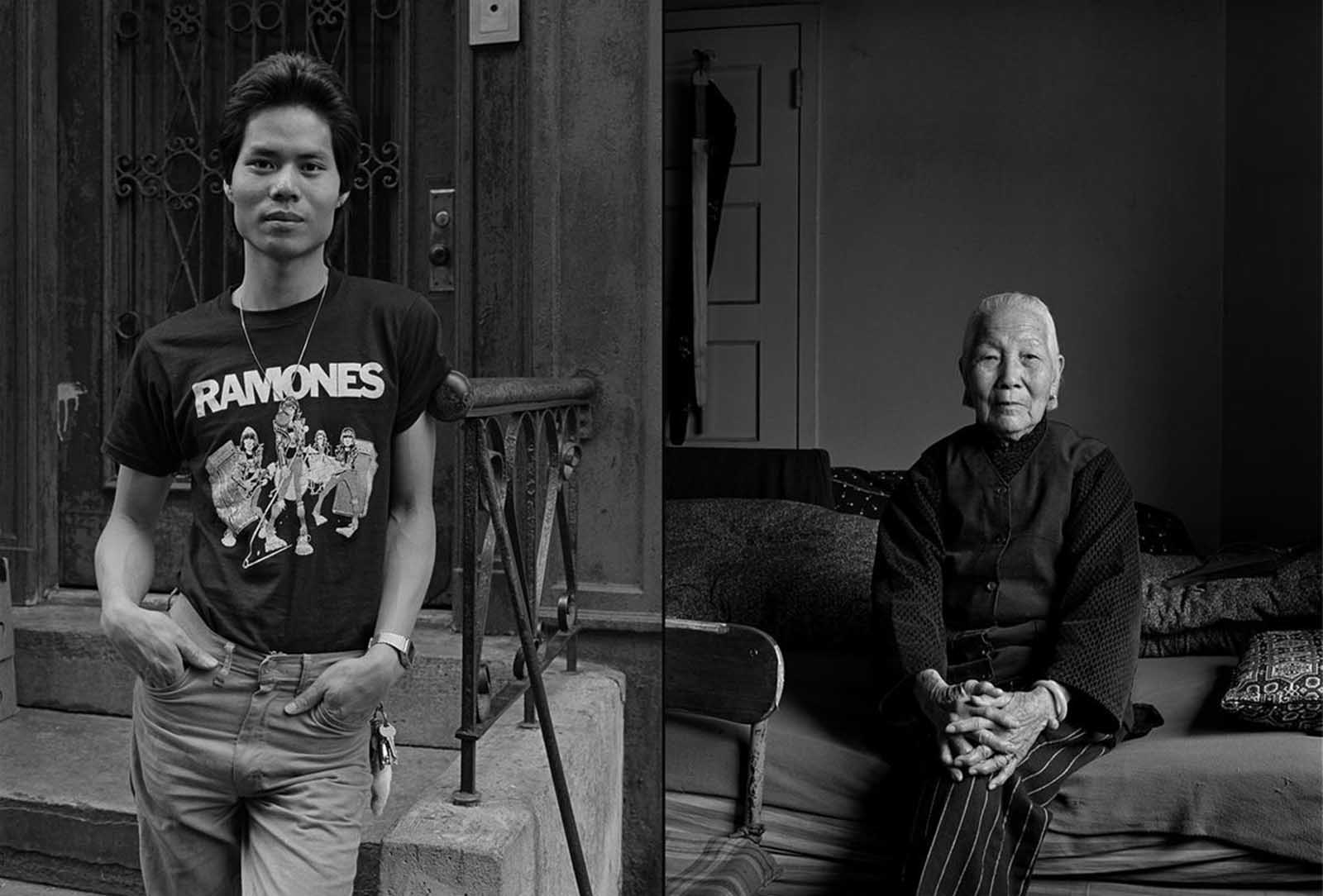 Left: Tony, Catherine St., 1981. Right: Mrs. Chiu in her apartment, 1981.