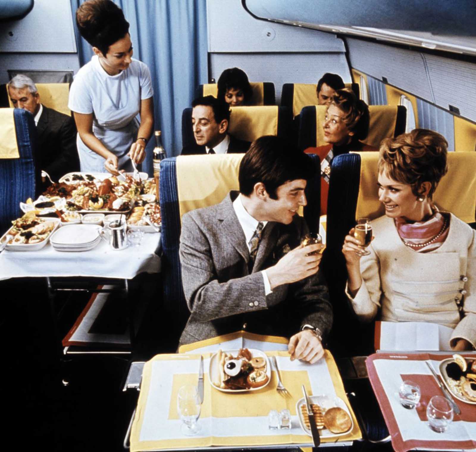 There was a wide variety of food selections offered by these airliners.
