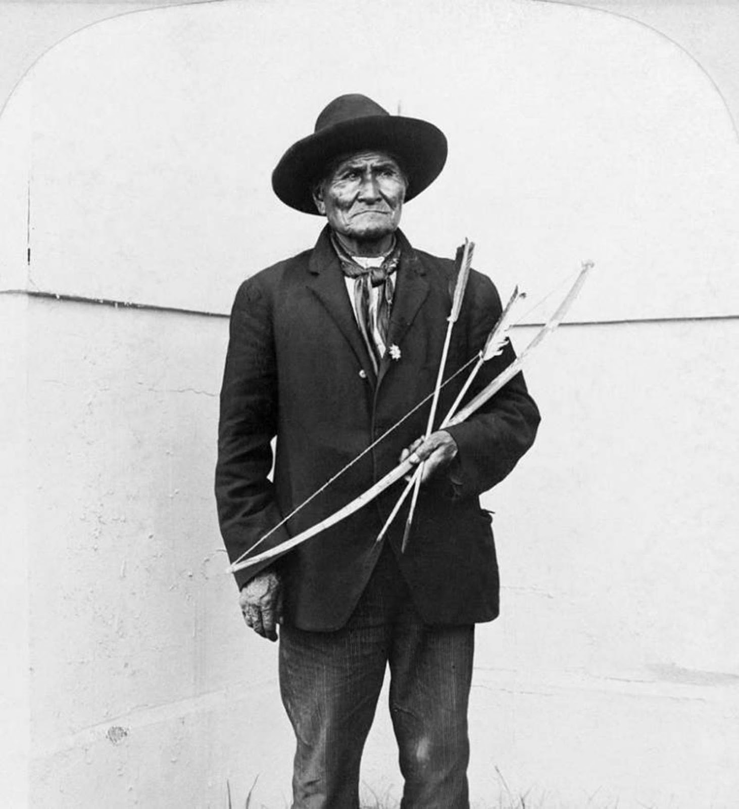 Not far from Filipino exhibition at the 1904 St. Louis World's Fair, the Apache hero Geronimo (pictured) would pose for tourists and signs autographs. Geronimo and several other Native American chiefs were also 'on display' at the event.