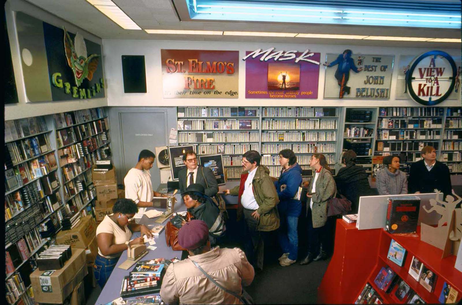 Inside a Tower Video store. 1986.