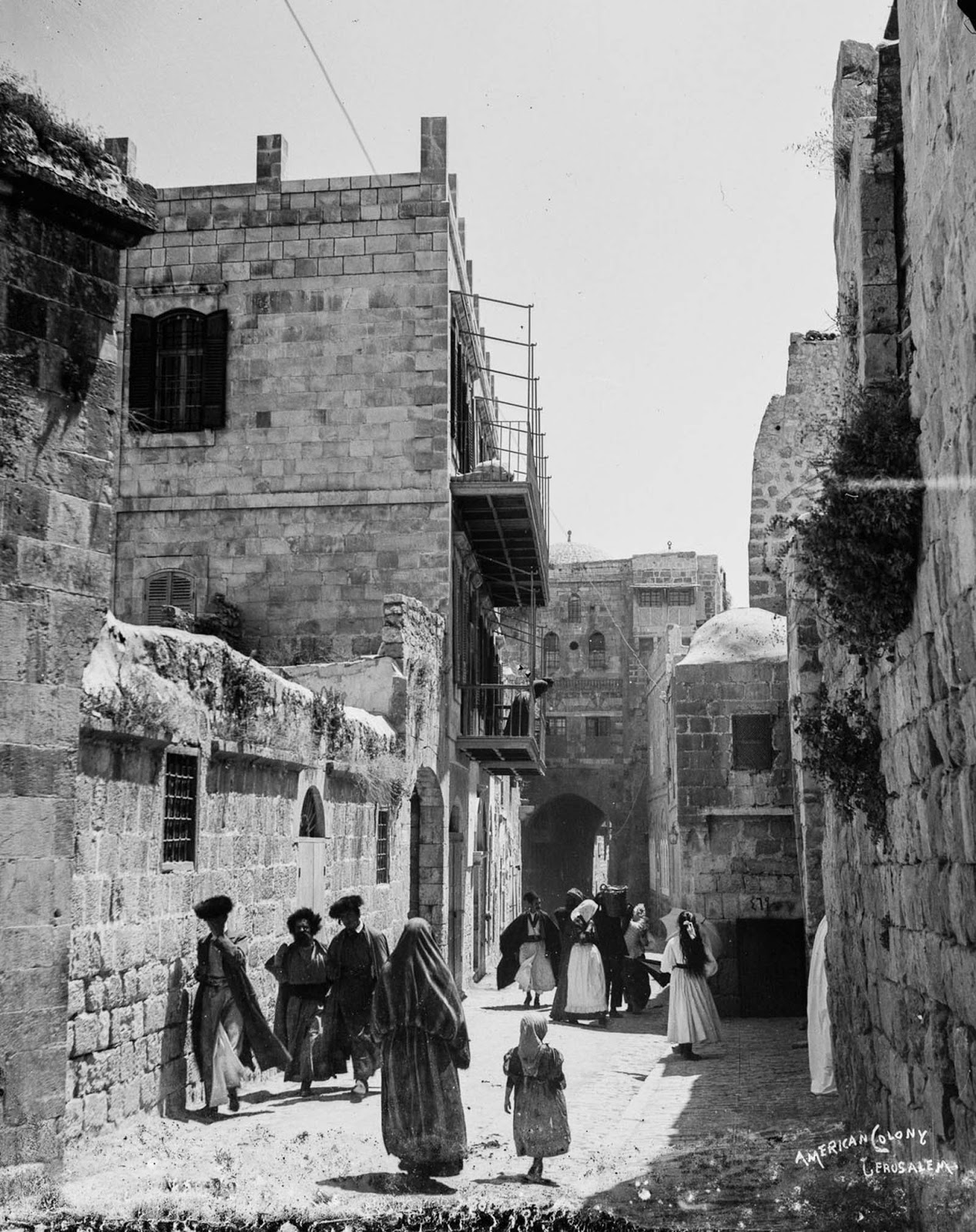 Jews and Muslims of Jerusalem. c. 1900.