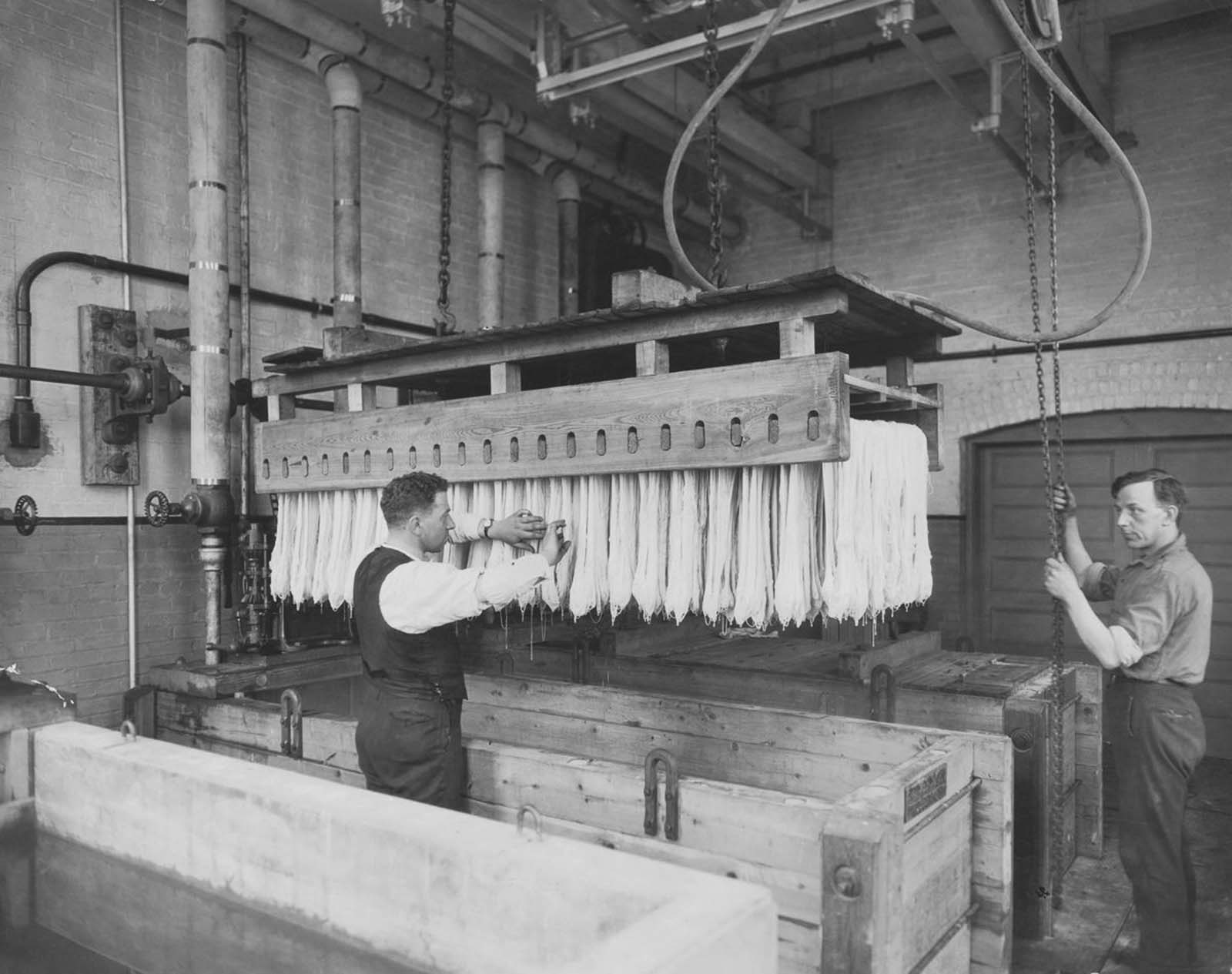 Men at work in a pasta factory. Date unknown.