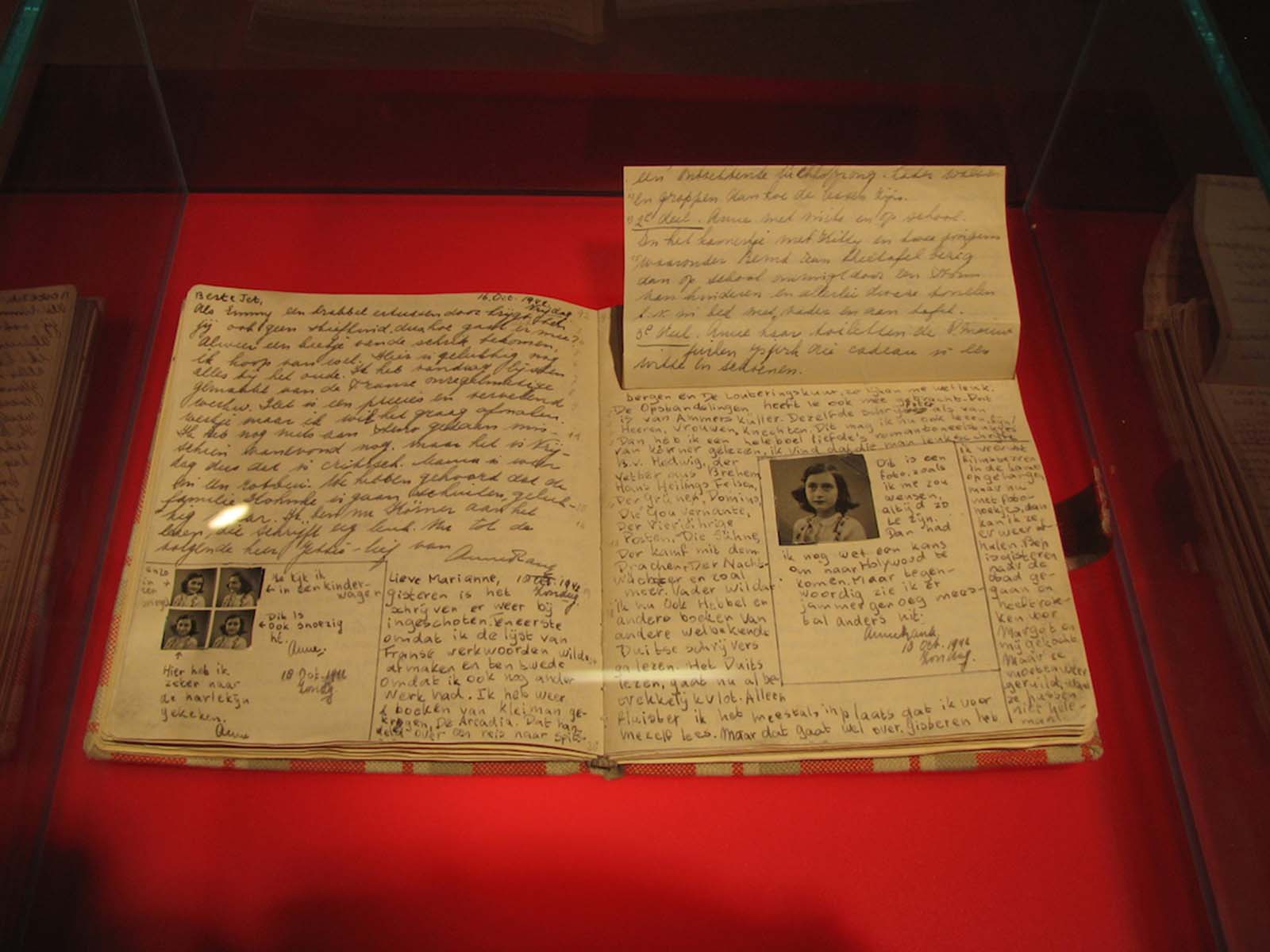 Anne Frank's diary in Amsterdam.