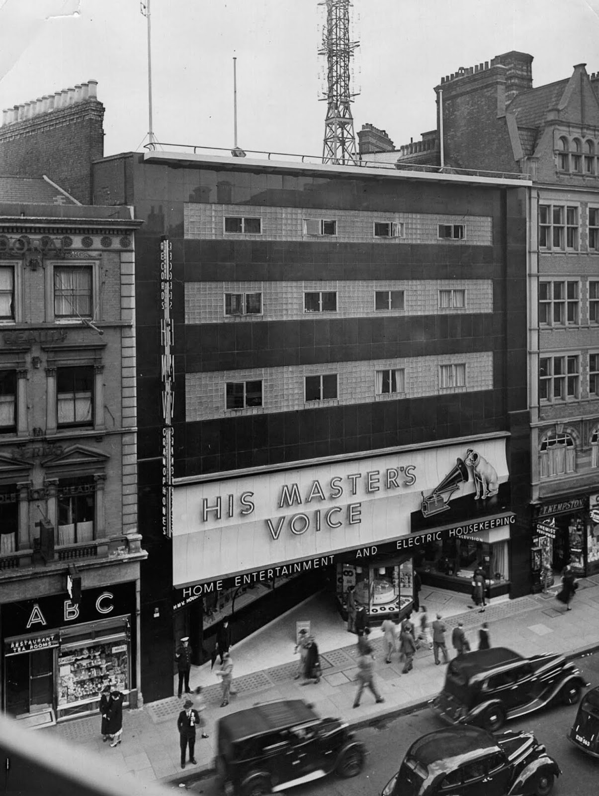 An HMV store on Oxford Street in London. 1939.