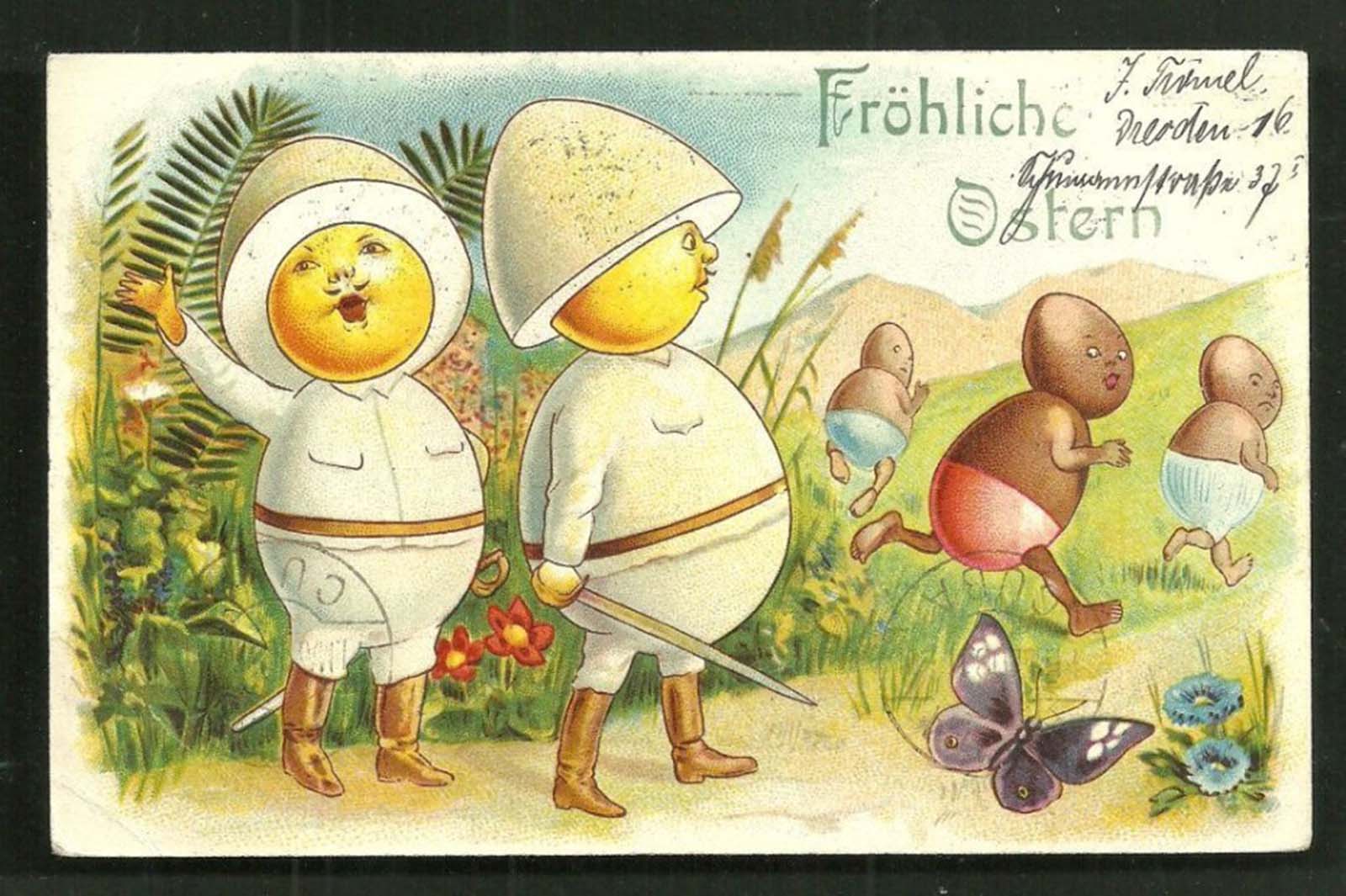 “Happy Easter from the German colonies”.