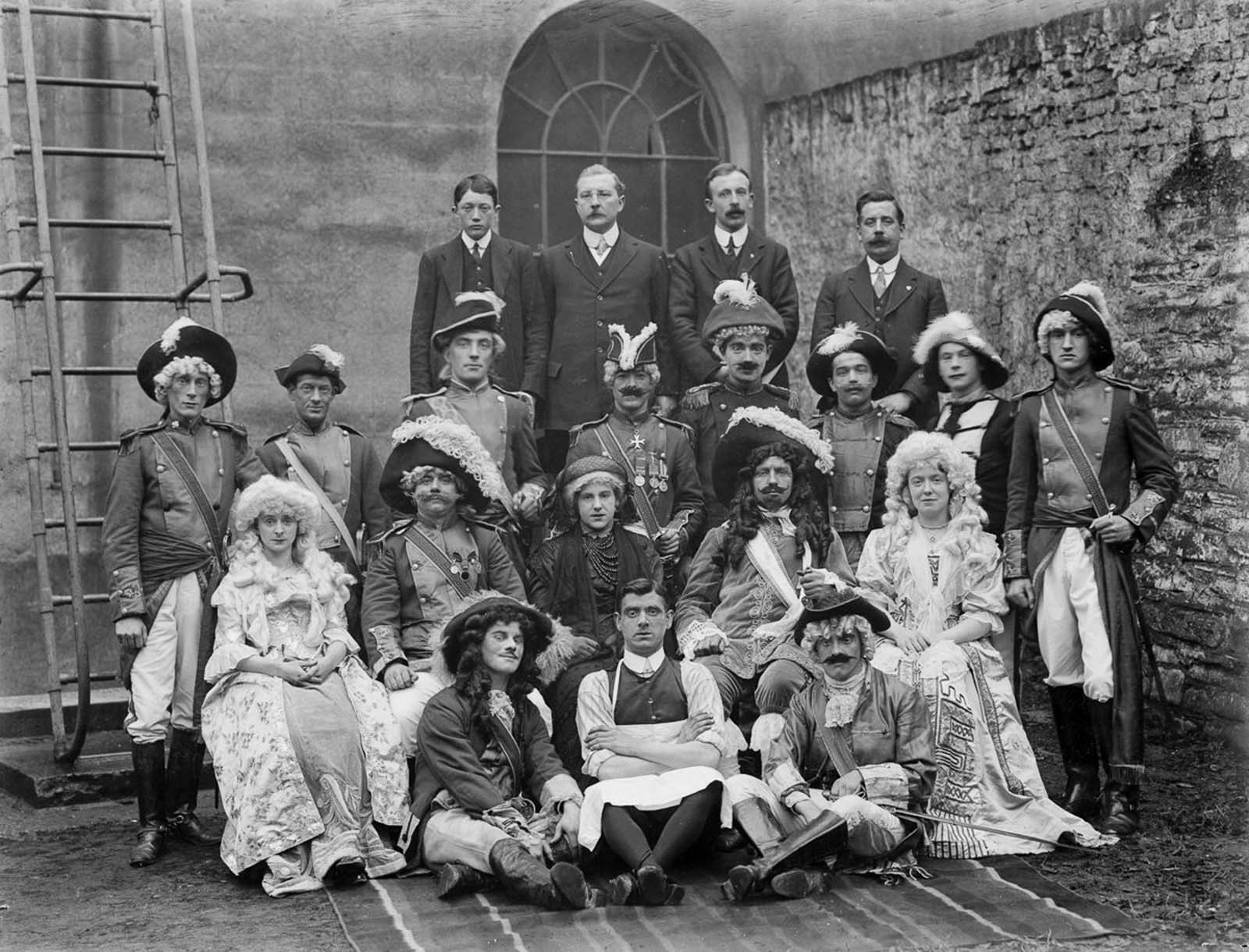 People in costume at the Theatre Royal in Waterford. 1914.