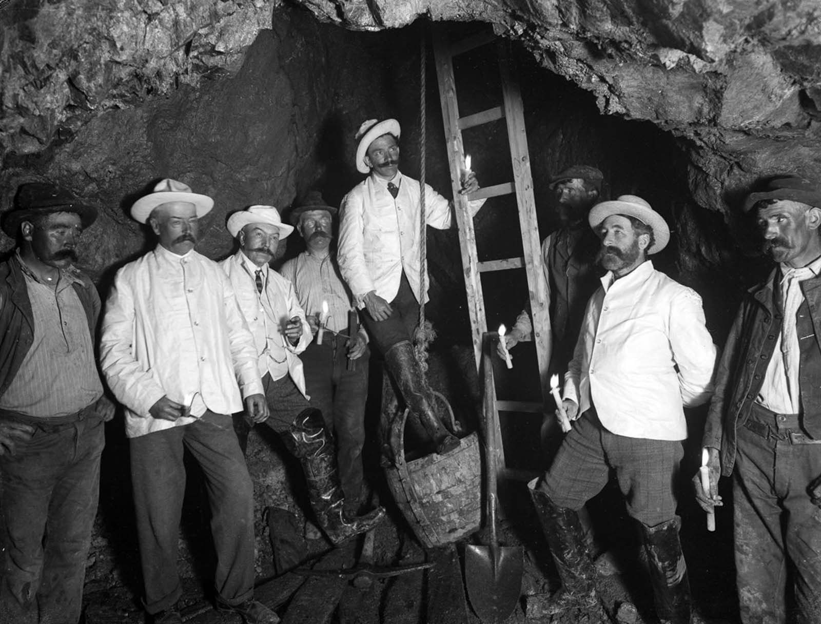 Inside the Bonmahon Mines. 1906.